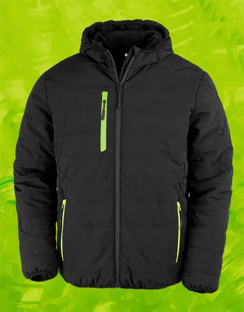  Black Compass Padded Winter Jacket - Result Recycled Black Lime