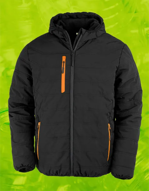  Black Compass Padded Winter Jacket - Result Genuine Recycled Black Narančasta