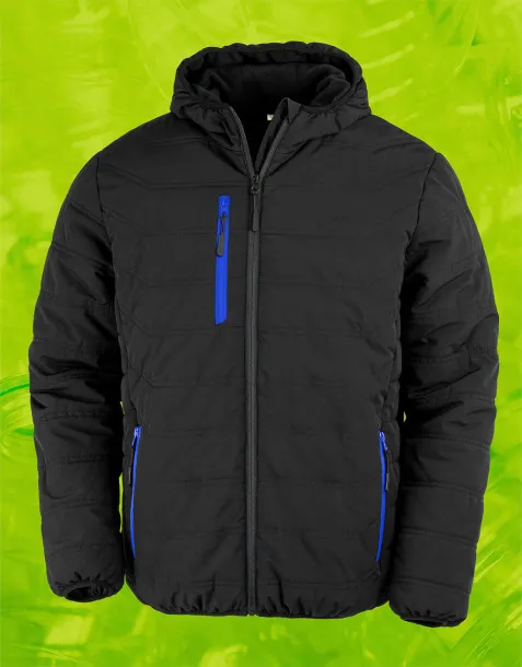  Black Compass Padded Winter Jacket - Result Recycled Black Kraljevski plava