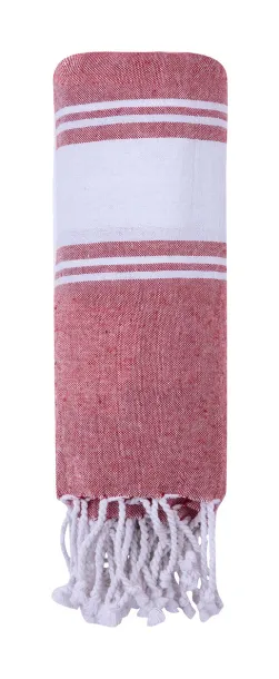 Lainen beach towel Red