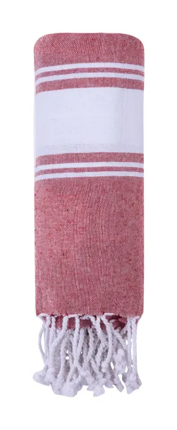 Lainen beach towel Red