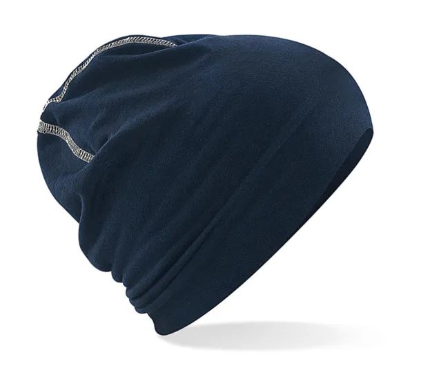  Hemsedal Cotton Beanie - Beechfield French Navy Bijela