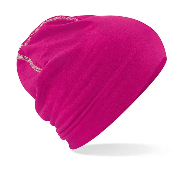  Hemsedal Cotton Beanie - Beechfield Fuchsia Bijela