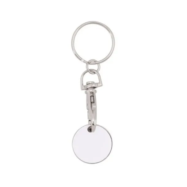  Keyring with shopping cart coin Bijela