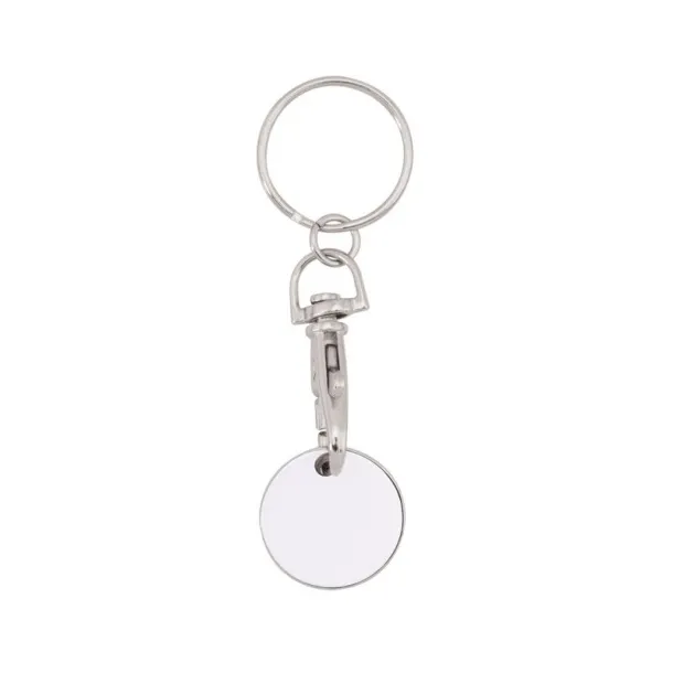  Keyring with shopping cart coin white