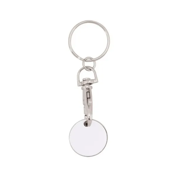  Keyring with shopping cart coin Bijela