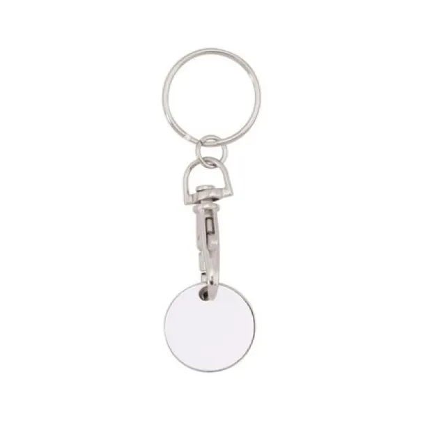  Keyring with shopping cart coin white