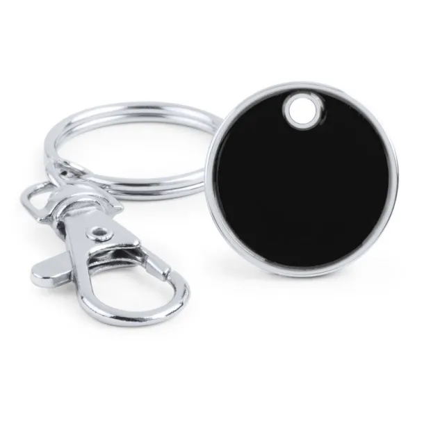  Keyring with shopping cart coin Crna