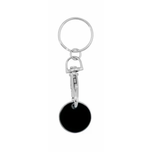  Keyring with shopping cart coin black