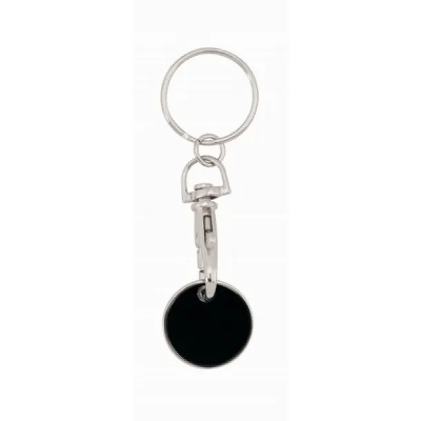  Keyring with shopping cart coin Crna