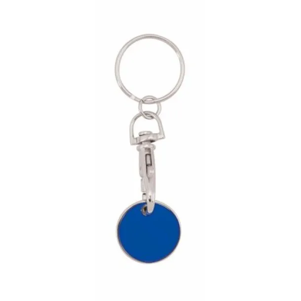  Keyring with shopping cart coin navy blue