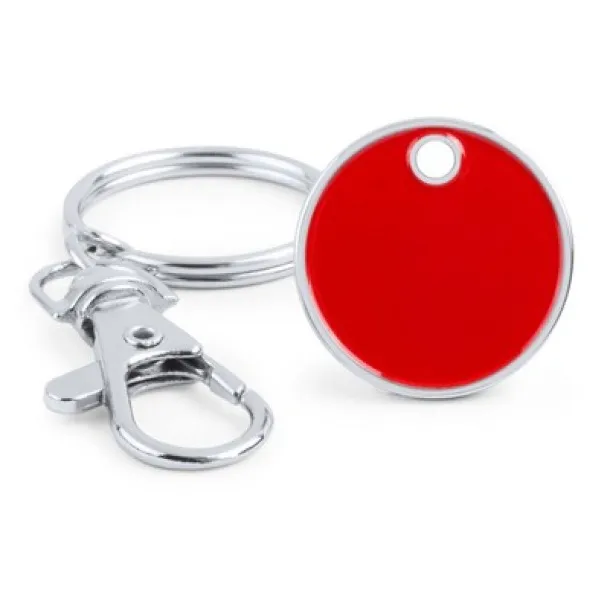  Keyring with shopping cart coin red