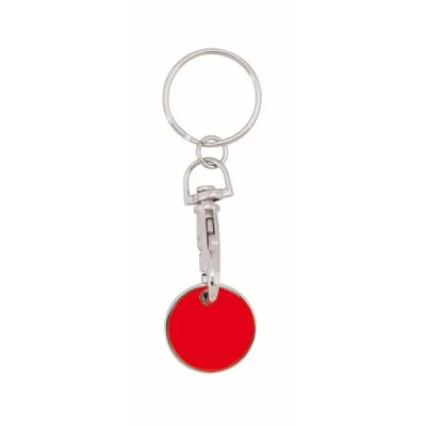  Keyring with shopping cart coin red