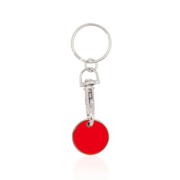  Keyring with shopping cart coin red