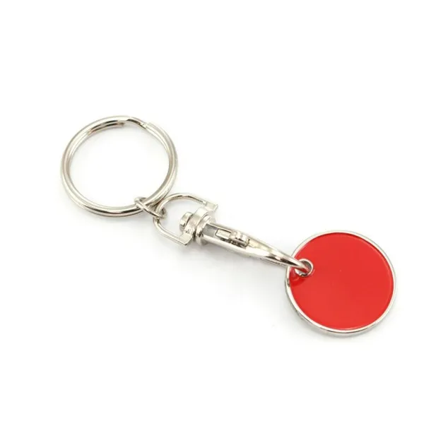  Keyring with shopping cart coin red