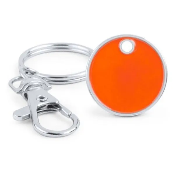  Keyring with shopping cart coin orange