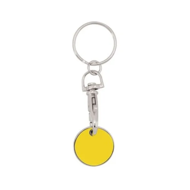  Keyring with shopping cart coin Žuta