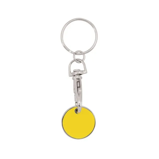  Keyring with shopping cart coin Žuta