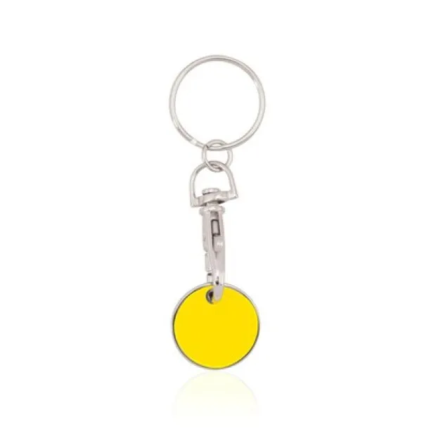  Keyring with shopping cart coin Žuta