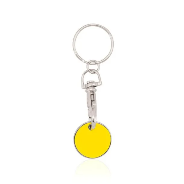  Keyring with shopping cart coin yellow