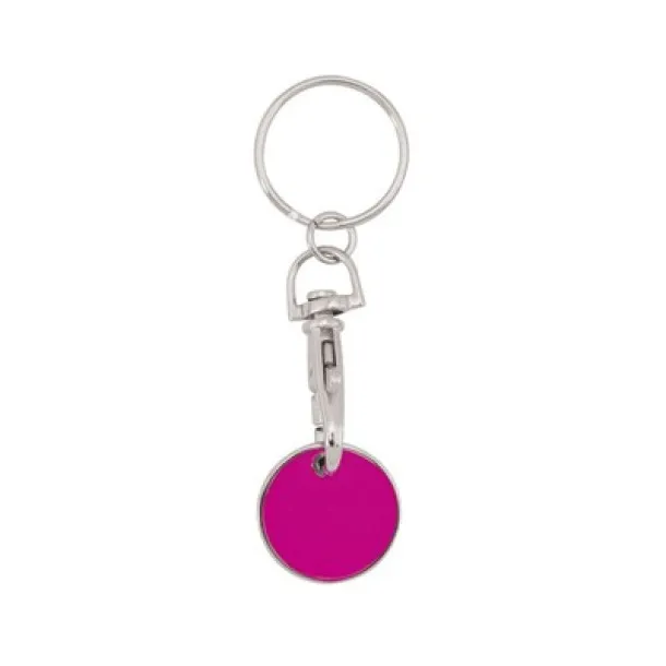  Keyring with shopping cart coin pink