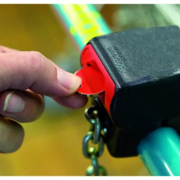  Keyring with shopping cart coin pink