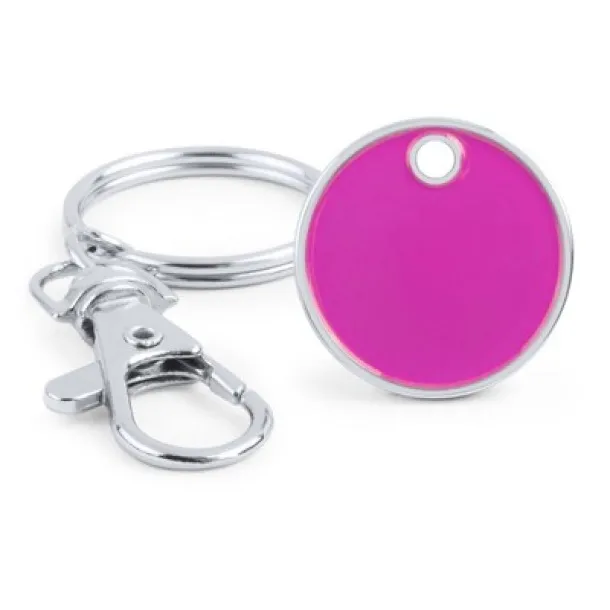  Keyring with shopping cart coin pink