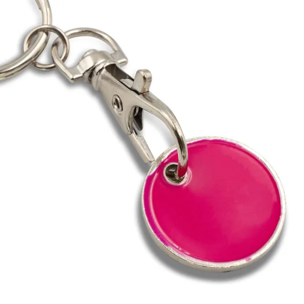  Keyring with shopping cart coin pink