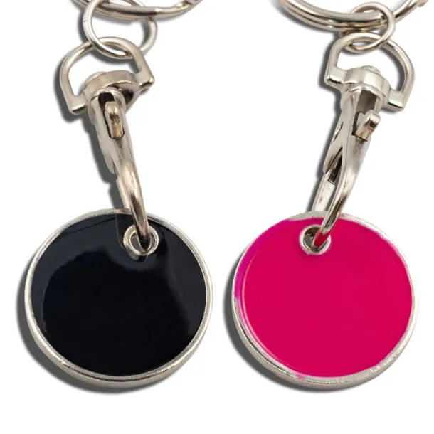  Keyring with shopping cart coin pink