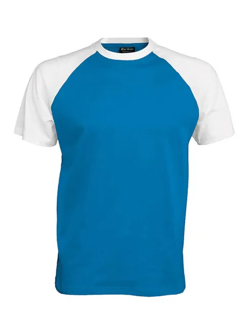 BASEBALL SHORT-SLEEVED TWO-TONE T-SHIRT - 165 g/m² - Kariban Aqua Blue White