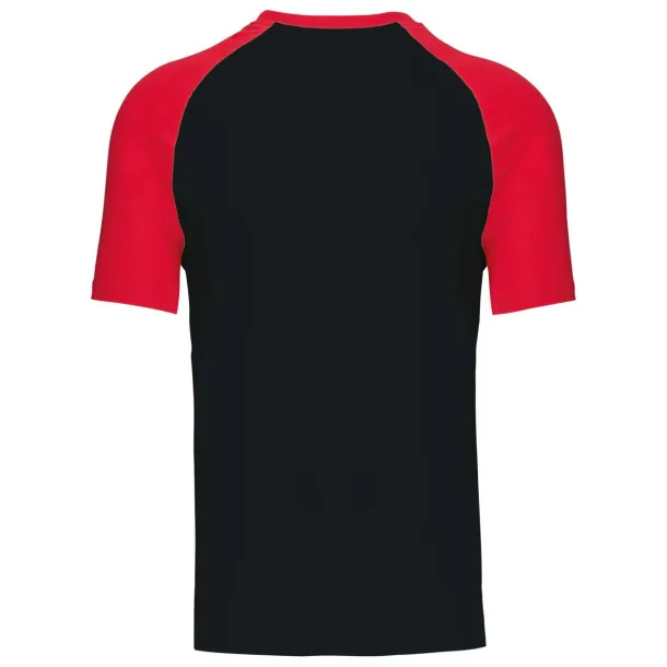 BASEBALL SHORT-SLEEVED TWO-TONE T-SHIRT - 165 g/m² - Kariban Black Red