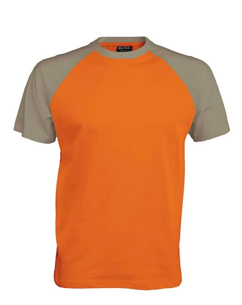 BASEBALL SHORT-SLEEVED TWO-TONE T-SHIRT - 165 g/m² - Kariban Orange Light Grey