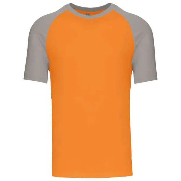 BASEBALL SHORT-SLEEVED TWO-TONE T-SHIRT - 165 g/m² - Kariban Orange Light Grey