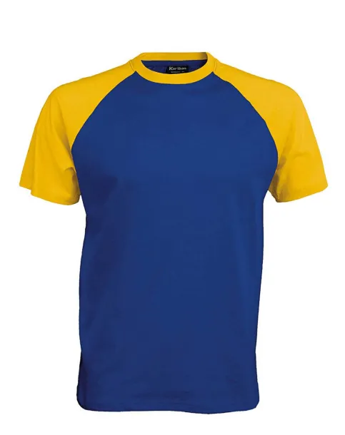 BASEBALL SHORT-SLEEVED TWO-TONE T-SHIRT - 165 g/m² - Kariban Royal blue Yellow