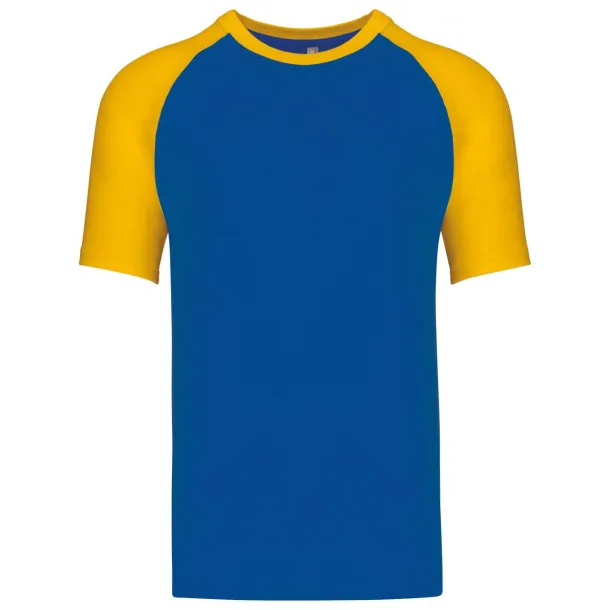 BASEBALL SHORT-SLEEVED TWO-TONE T-SHIRT - 165 g/m² - Kariban Royal blue Yellow