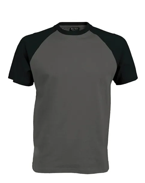 BASEBALL SHORT-SLEEVED TWO-TONE T-SHIRT - 165 g/m² - Kariban Slate Grey Black