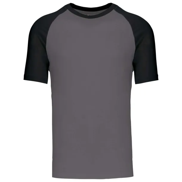 BASEBALL SHORT-SLEEVED TWO-TONE T-SHIRT - 165 g/m² - Kariban Slate Grey Black