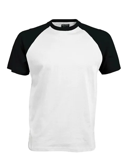 BASEBALL SHORT-SLEEVED TWO-TONE T-SHIRT - 165 g/m² - Kariban White Black