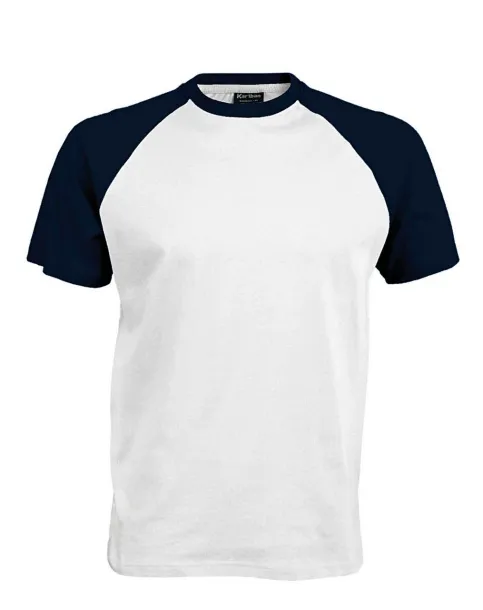 BASEBALL SHORT-SLEEVED TWO-TONE T-SHIRT - 165 g/m² - Kariban White Navy