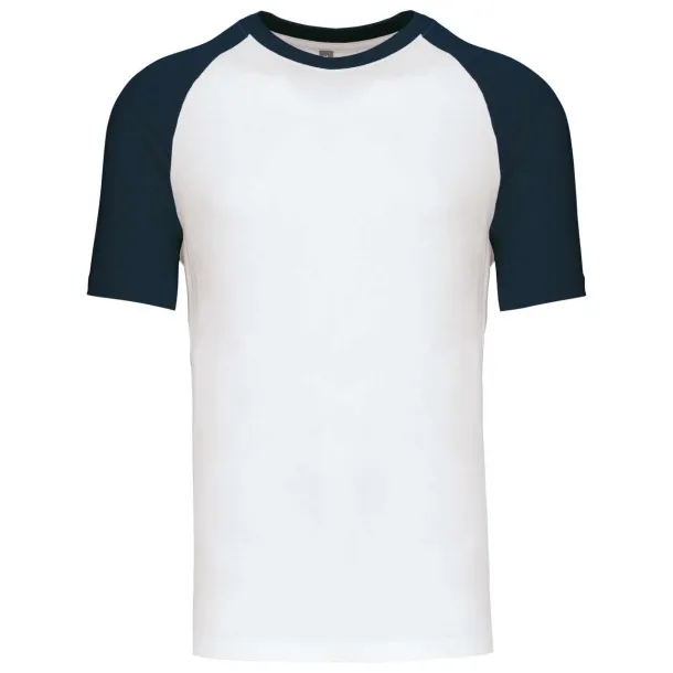 BASEBALL SHORT-SLEEVED TWO-TONE T-SHIRT - 165 g/m² - Kariban White Navy