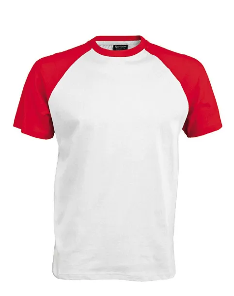 BASEBALL SHORT-SLEEVED TWO-TONE T-SHIRT - 165 g/m² - Kariban White Red