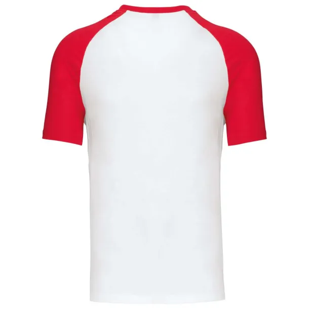 BASEBALL SHORT-SLEEVED TWO-TONE T-SHIRT - 165 g/m² - Kariban White Red