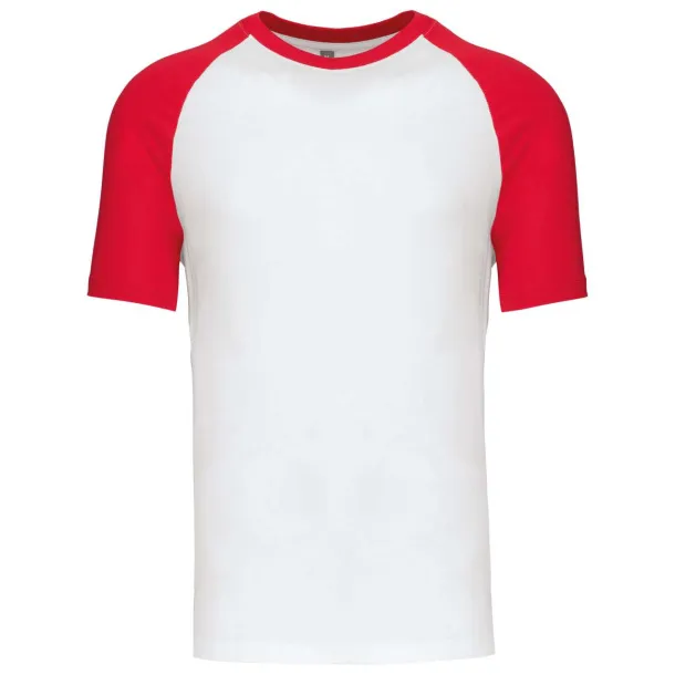 BASEBALL SHORT-SLEEVED TWO-TONE T-SHIRT - 165 g/m² - Kariban White Red