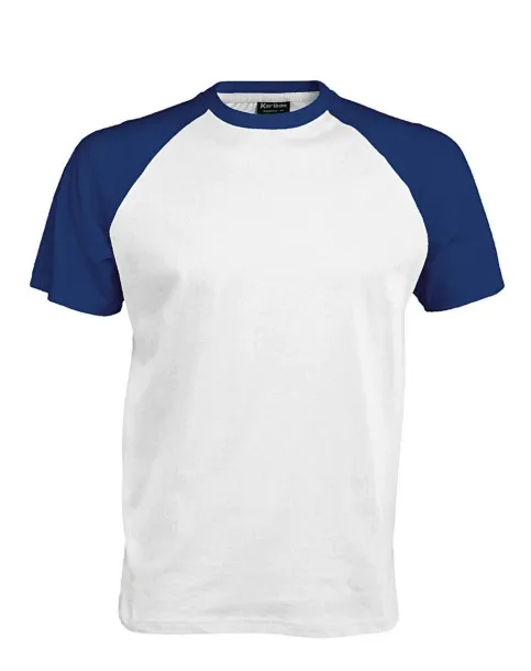 BASEBALL SHORT-SLEEVED TWO-TONE T-SHIRT - 165 g/m² - Kariban White Royal blue