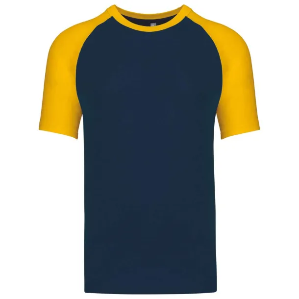 BASEBALL SHORT-SLEEVED TWO-TONE T-SHIRT - 165 g/m² - Kariban Navy Yellow