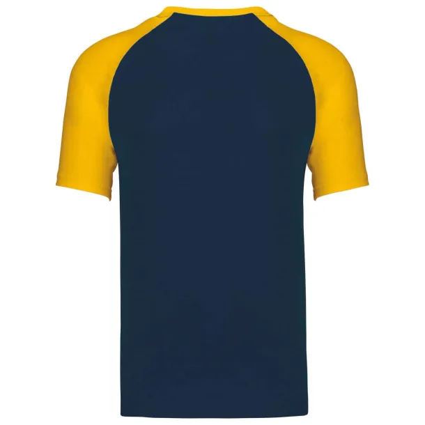 BASEBALL SHORT-SLEEVED TWO-TONE T-SHIRT - 165 g/m² - Kariban Navy Yellow