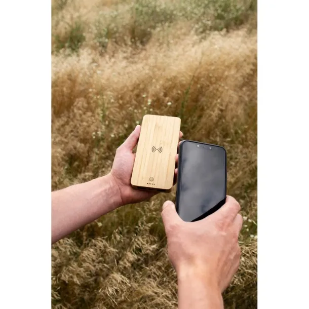 Benson Bamboo wireless power bank 8000 mAh B'RIGHT, wireless charger 15W wood