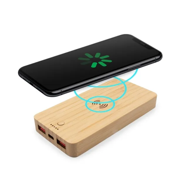 Benson Bamboo wireless power bank 8000 mAh B'RIGHT, wireless charger 15W wood