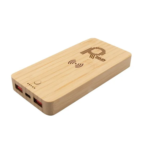 Benson Bamboo wireless power bank 8000 mAh B'RIGHT, wireless charger 15W wood