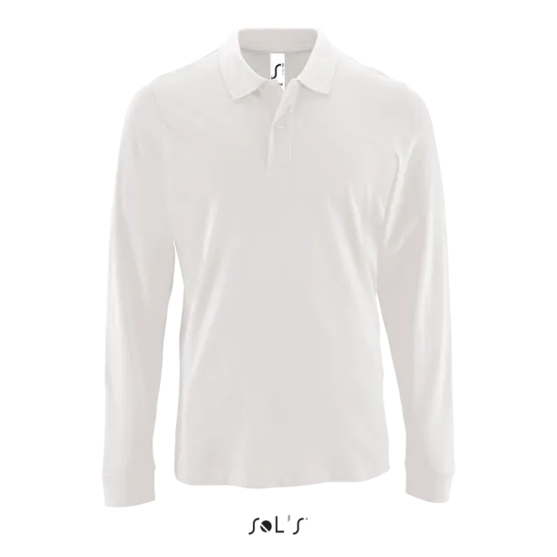  Muška polo pique majica dugih rukava, 180 g/m2 - SOL'S Bijela